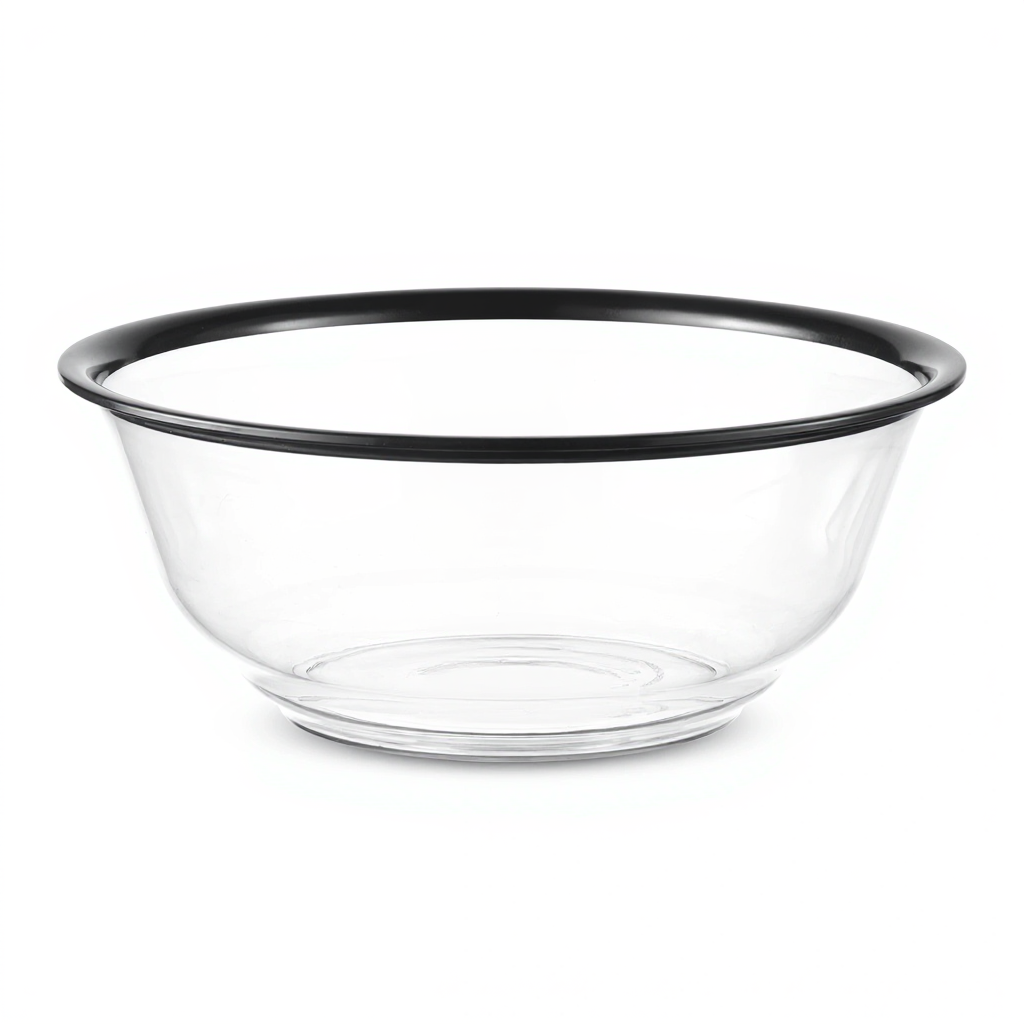 Acrylic wash Bowl clear with black rim