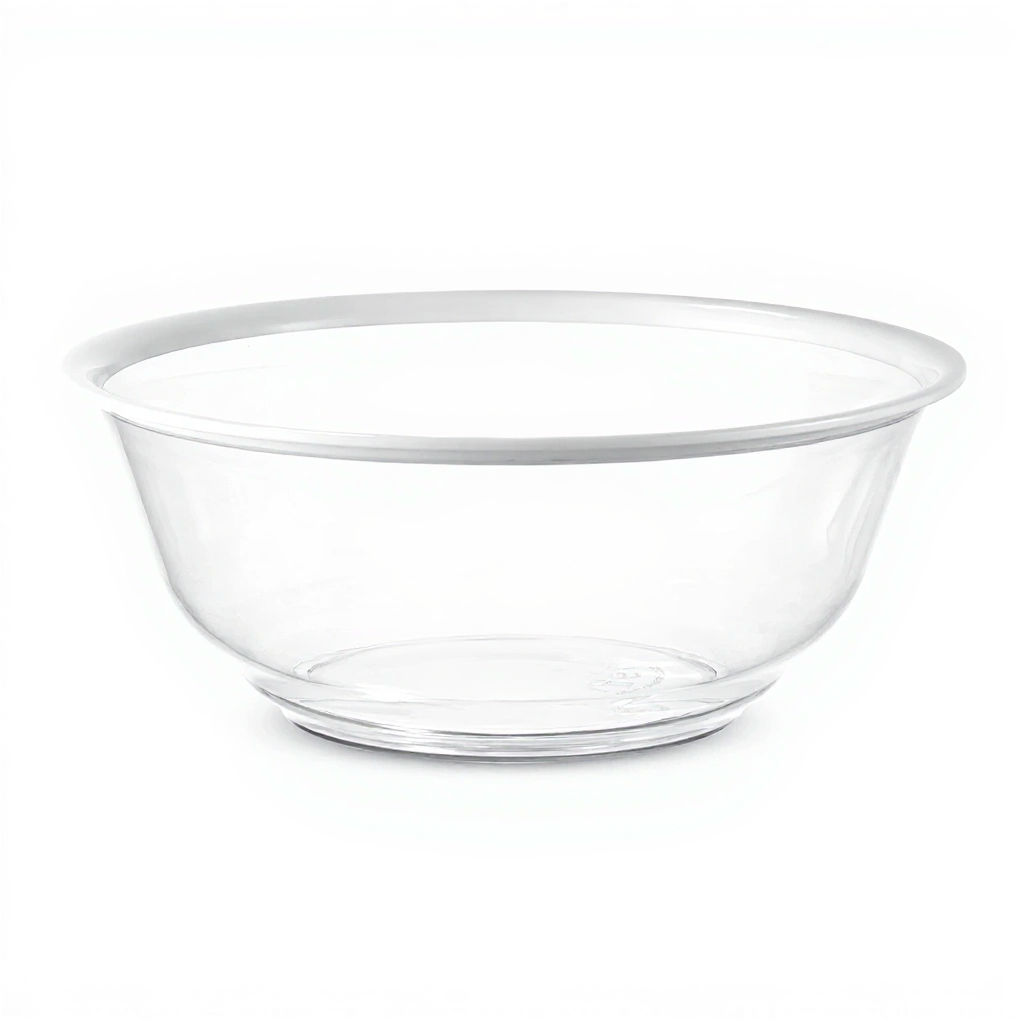 Acrylic wash Bowl clear with White rim