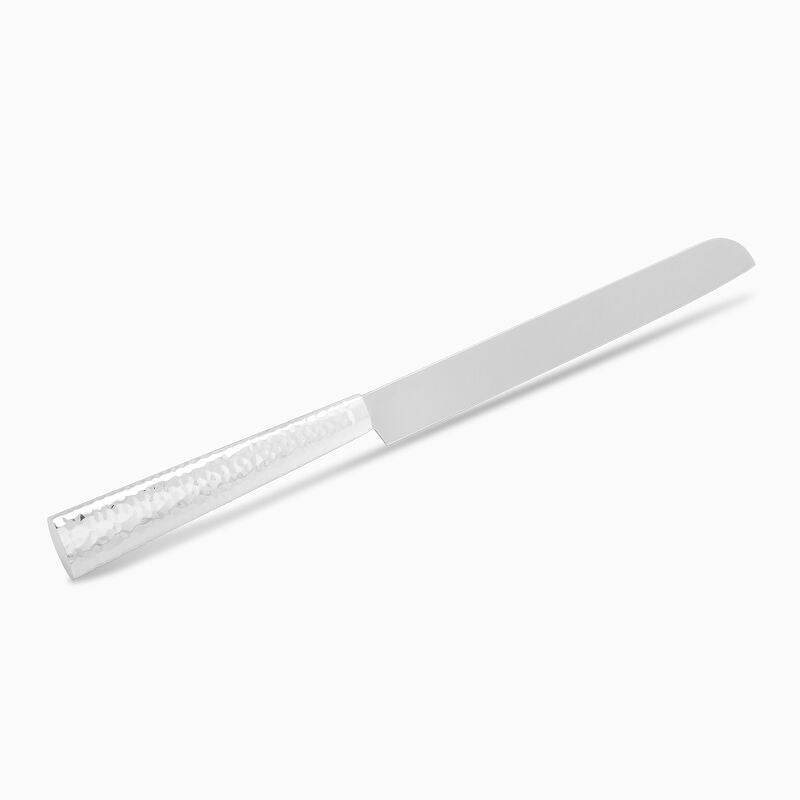 Hammered Challah Knife Non Serrated 925 sp By Hazorfim