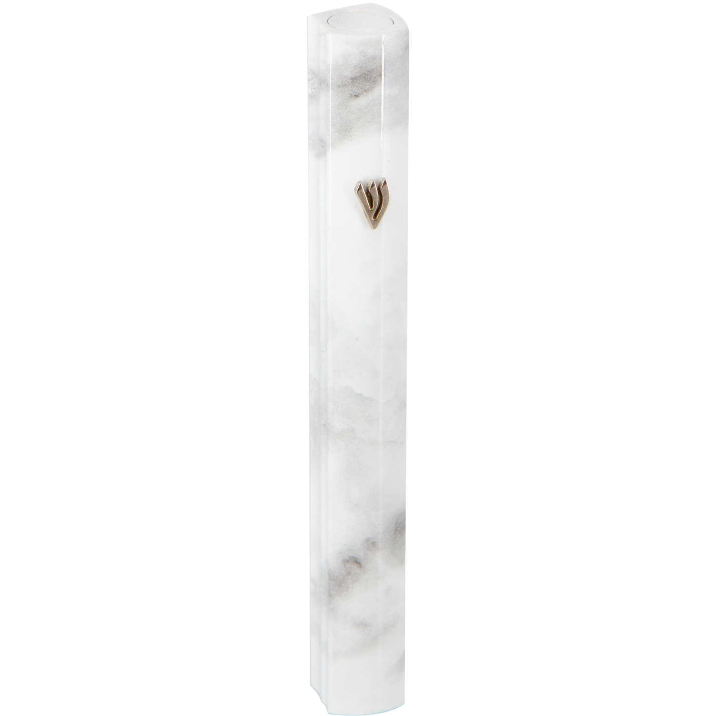 Aluminum Mezuzah 12 Cm 3D Painted -White Marvel