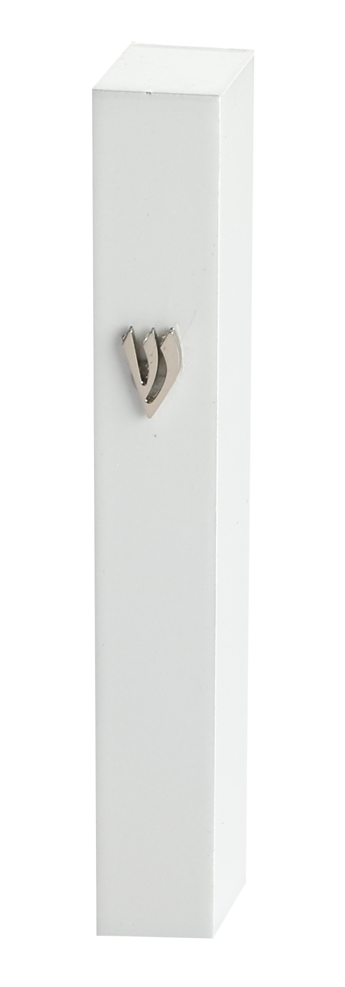 Mezuzah 12 cm with Metal Shin- Sparkle White