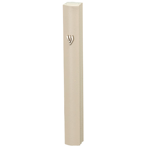 Aluminum Mezuzah 15 cm- Off-White - Metal shine