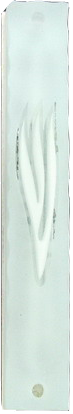 Glass Mezuzah Shin White 15Cm