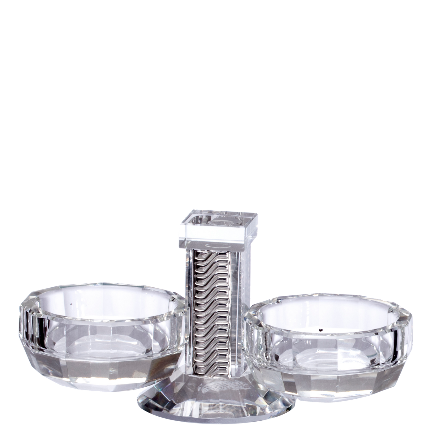 Crystal And Silver Double Salt Holder