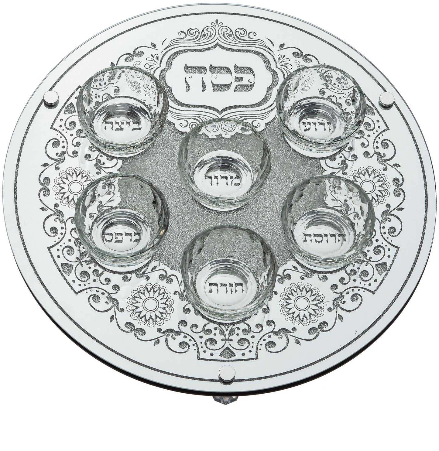 Glass Seder Plate 14"