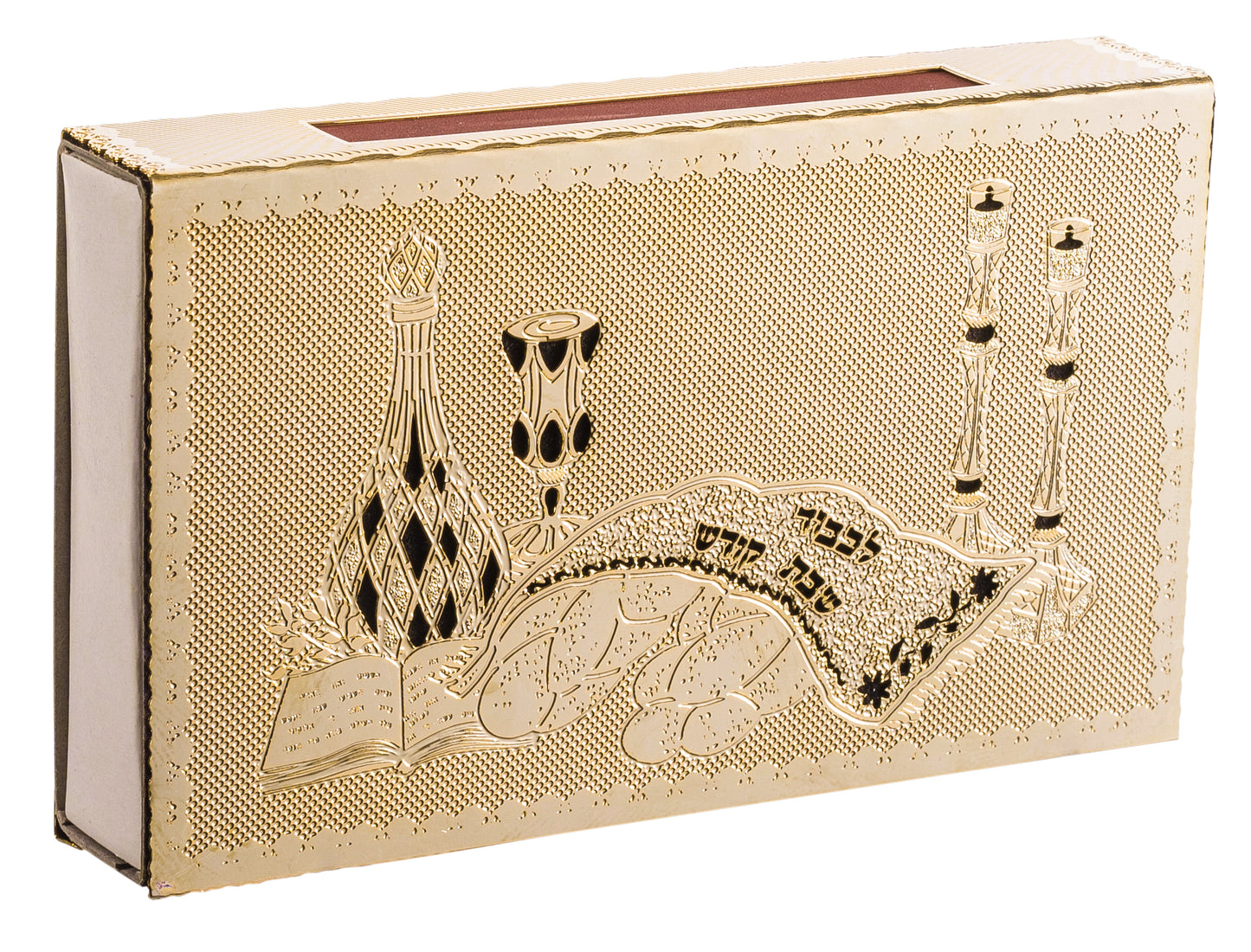 Match Box 24 k gold p Shabbat Table By Jerusalem Impressions 4 1/4 x3.5"