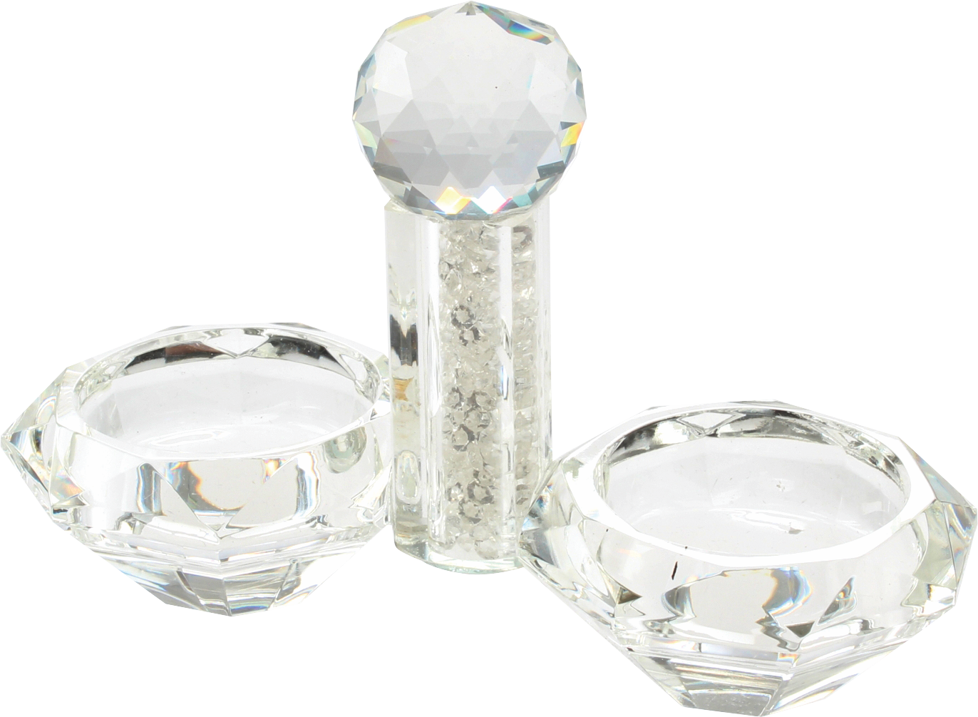 Crystal Salt Holder 4x5" With Glass Crystals