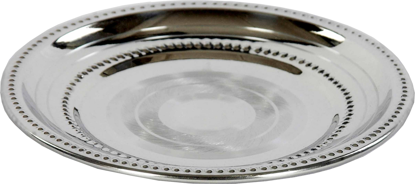 Stainless Steel Plate Beaded Design 5"