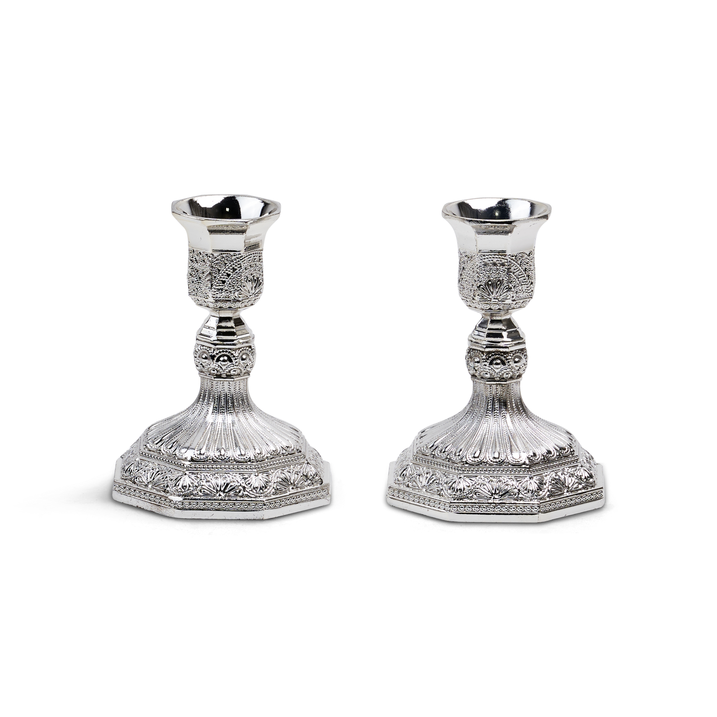 Candle Holder Filigree Silver Plated 4.5"