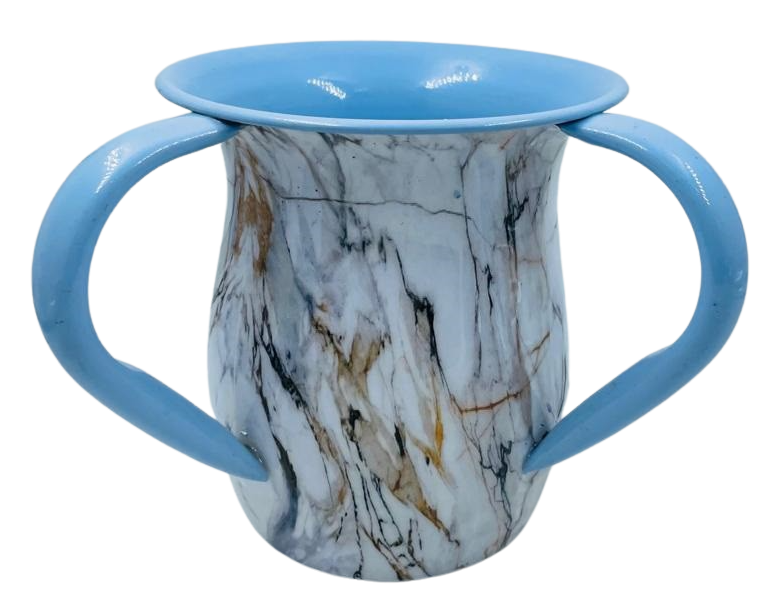 Washing Cup blue-Beige Marble