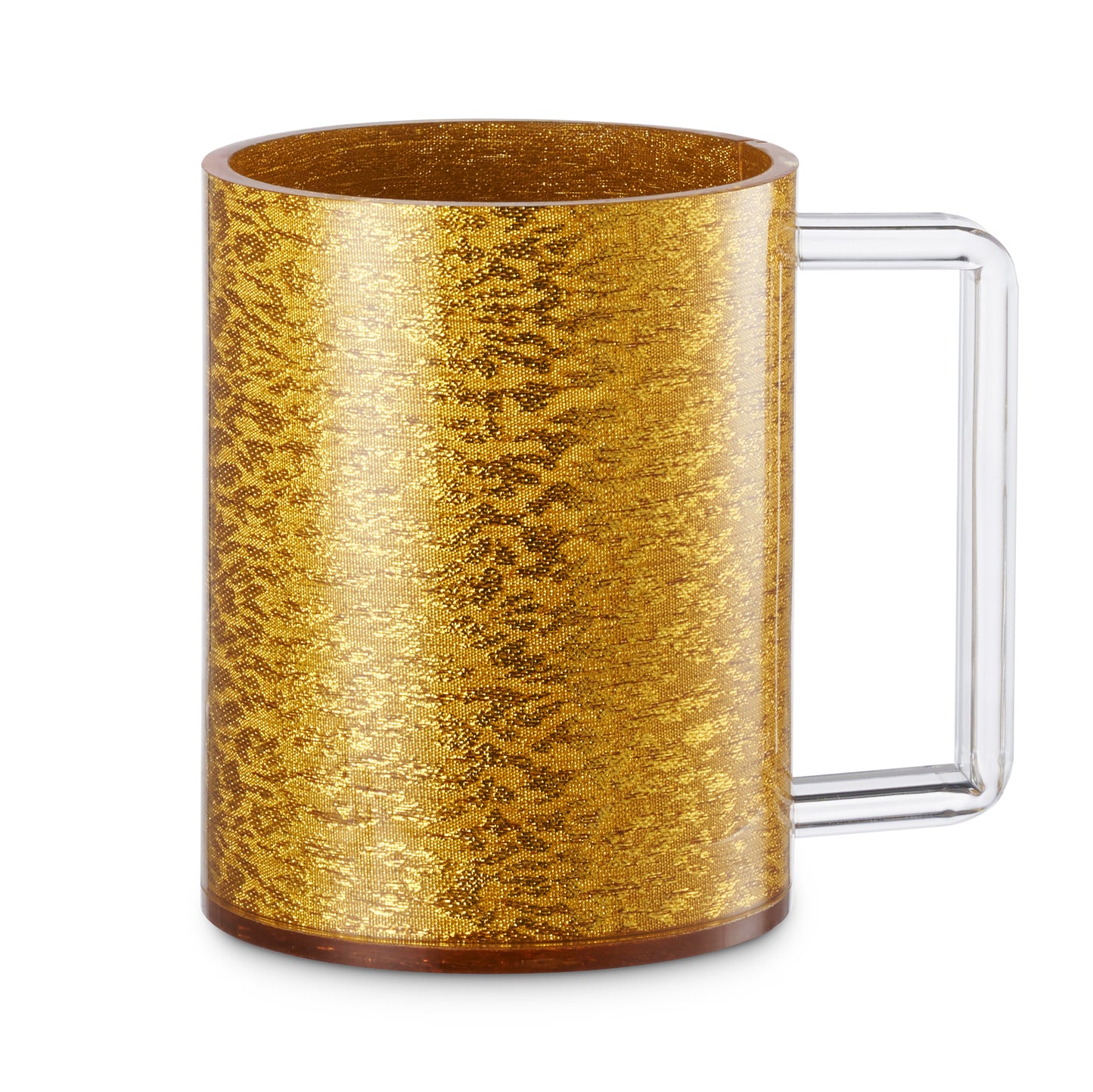 Gold Acrylic Wash cup with Clear Handles