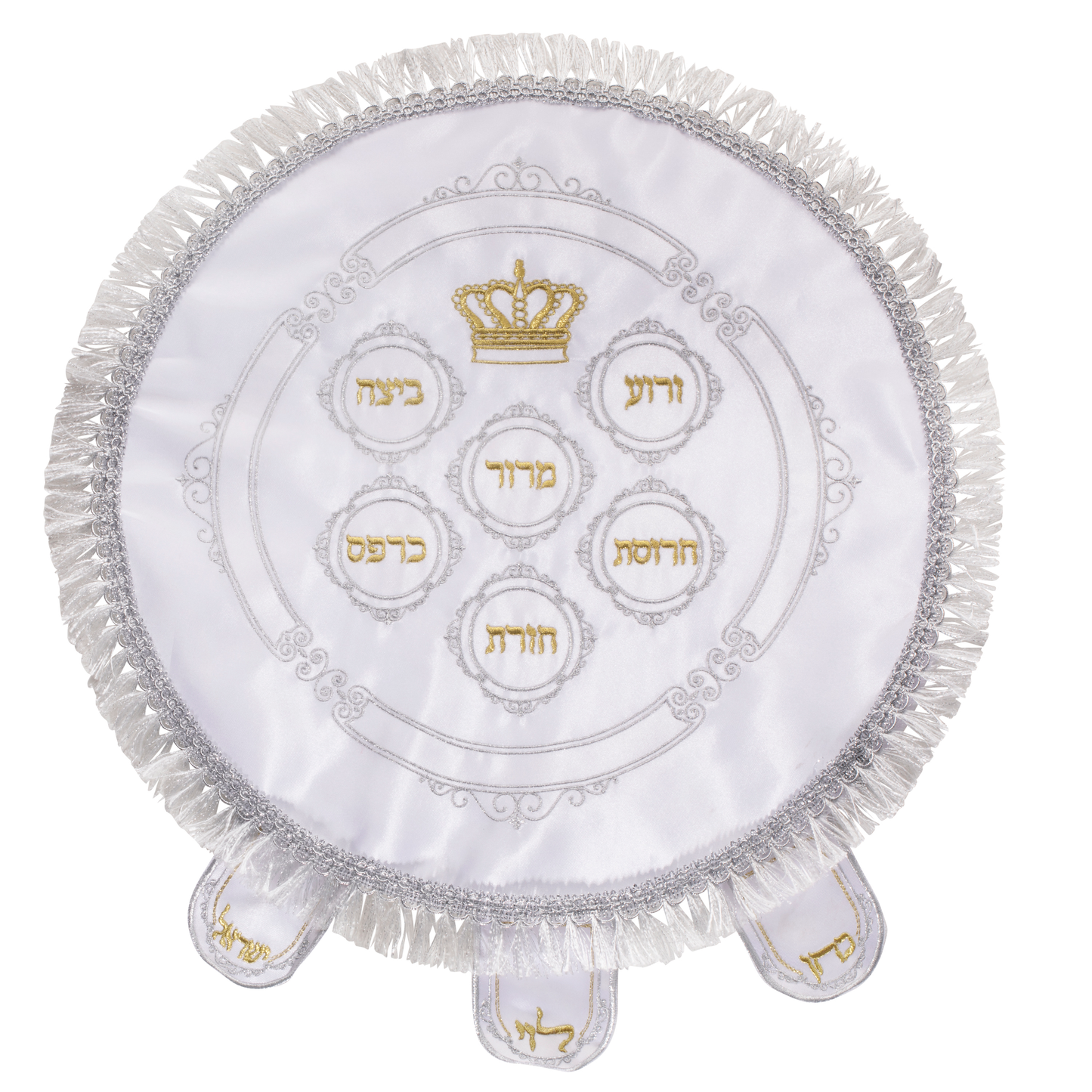 Matzah Cover Brocade 3 Pockets with Hard Plastic 18"
