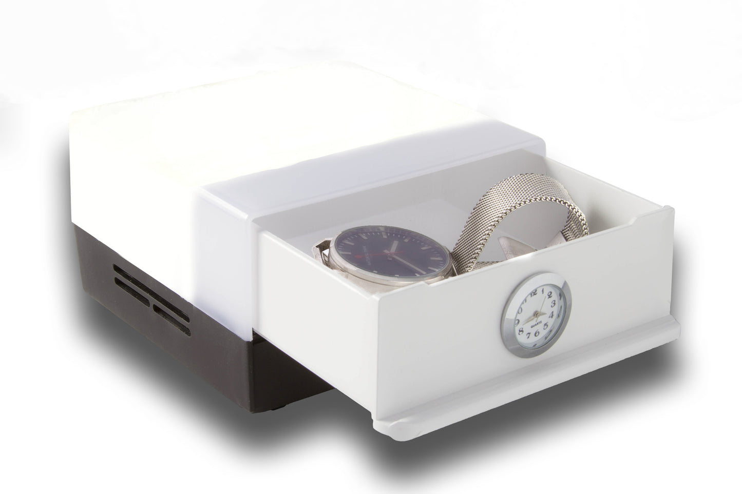 Shabled Shabbos lamp Led Black/White body, with clock
