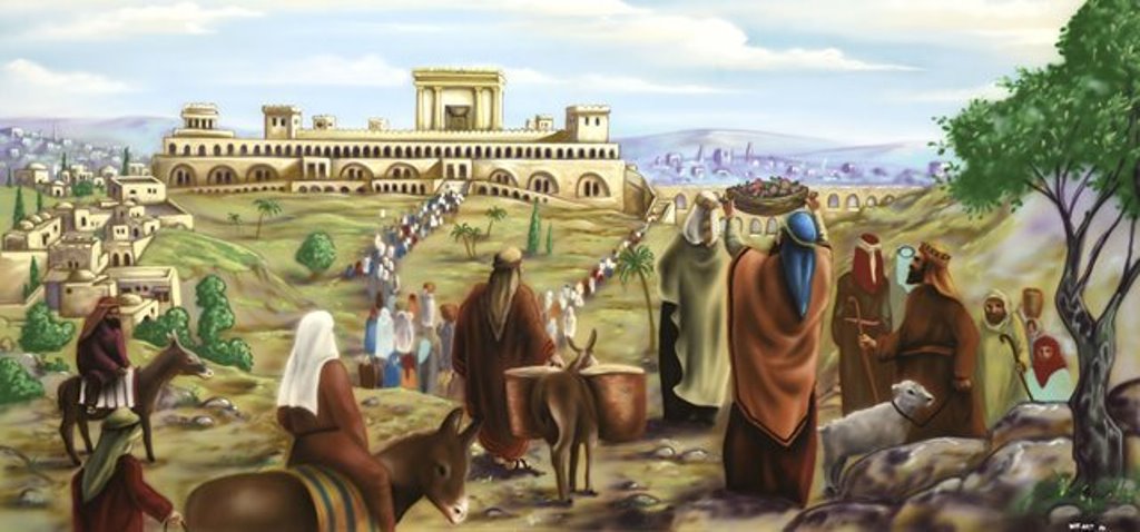 Sukkah Mural Decoration X Large Fabric' Aliya Laregel ' print 4’7”X 10’