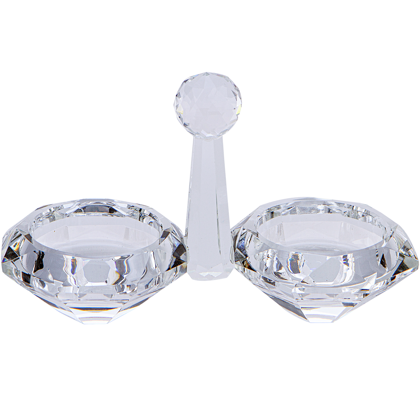 Crystal Salt & Pepper Stand 4x5"