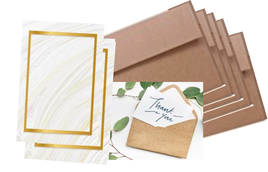 5 Thank You Cards & Envelopes 4"x6"