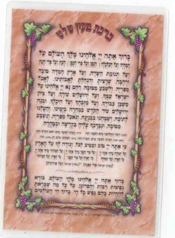 Al Hamichyah Laminated Card Pocket Size 2 3/4 x 4" Edut Mizrach