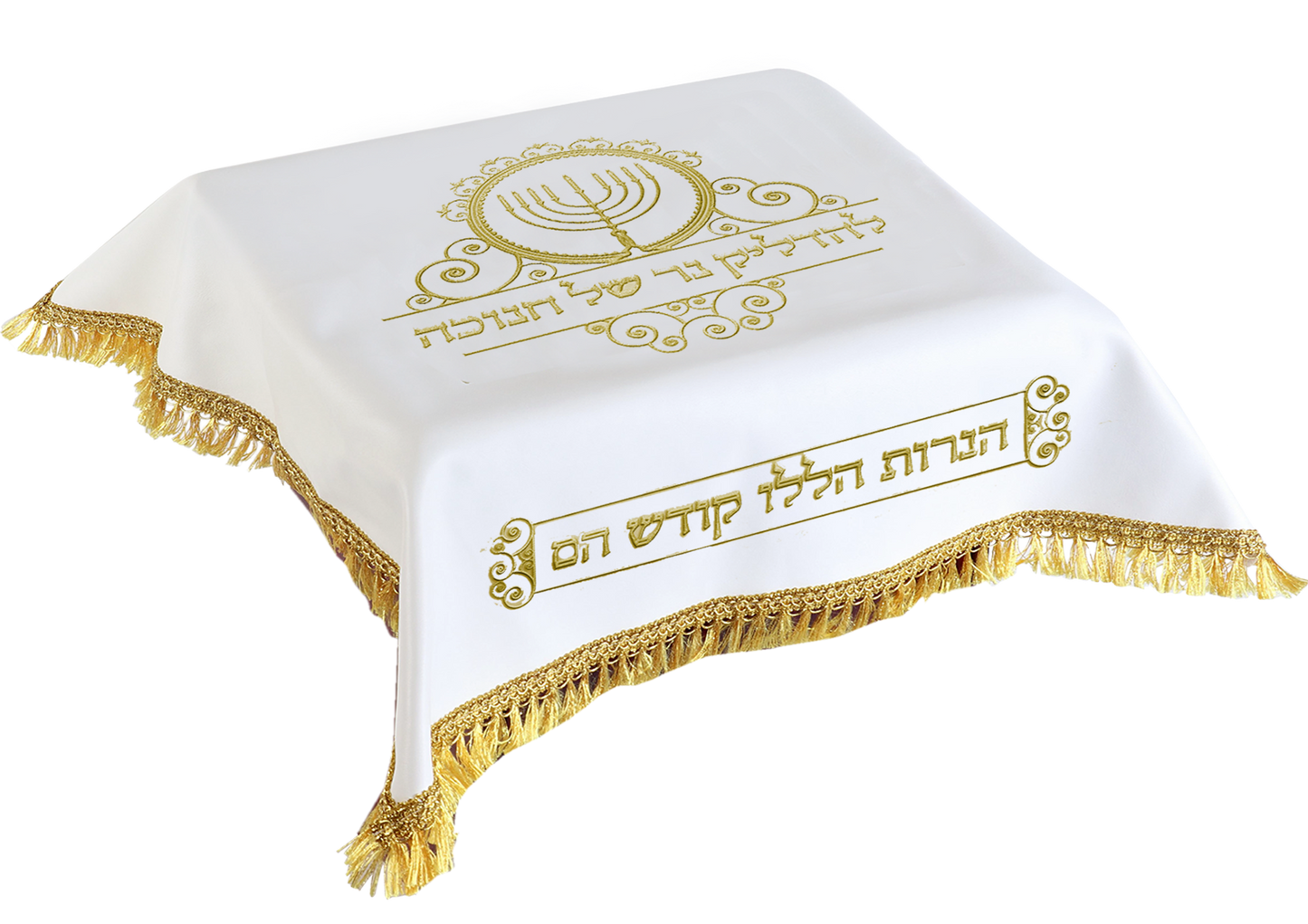 Cover for Menorah Stand Vinyl Gold 28x26"
