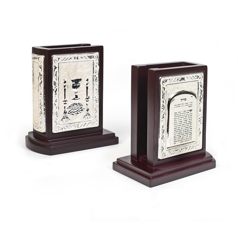 Match Case 14X12 Wood / Silver Pearl..Candle