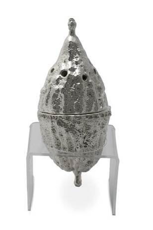 Silver Besomim Holder Esrog Shape 2.5 x 5"