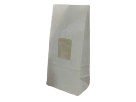 White Craft Bag with Transparent Window - 8pcs - 3.5x2.5x8"