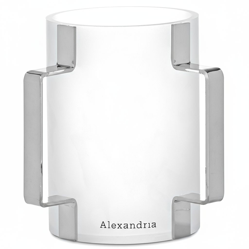 Alexandria Acrylic Wash Cup Silver Handle
