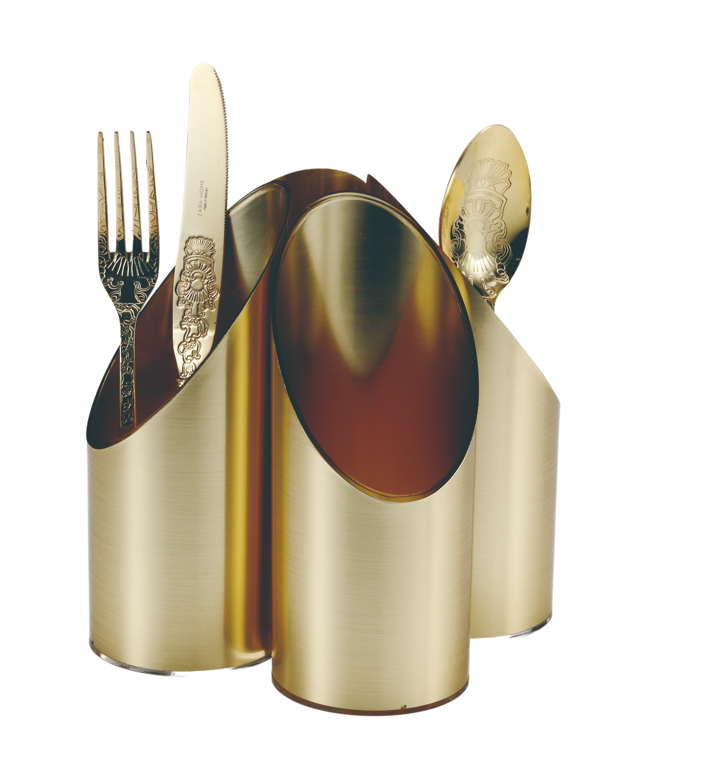 Acrylic stand for cutlery gold