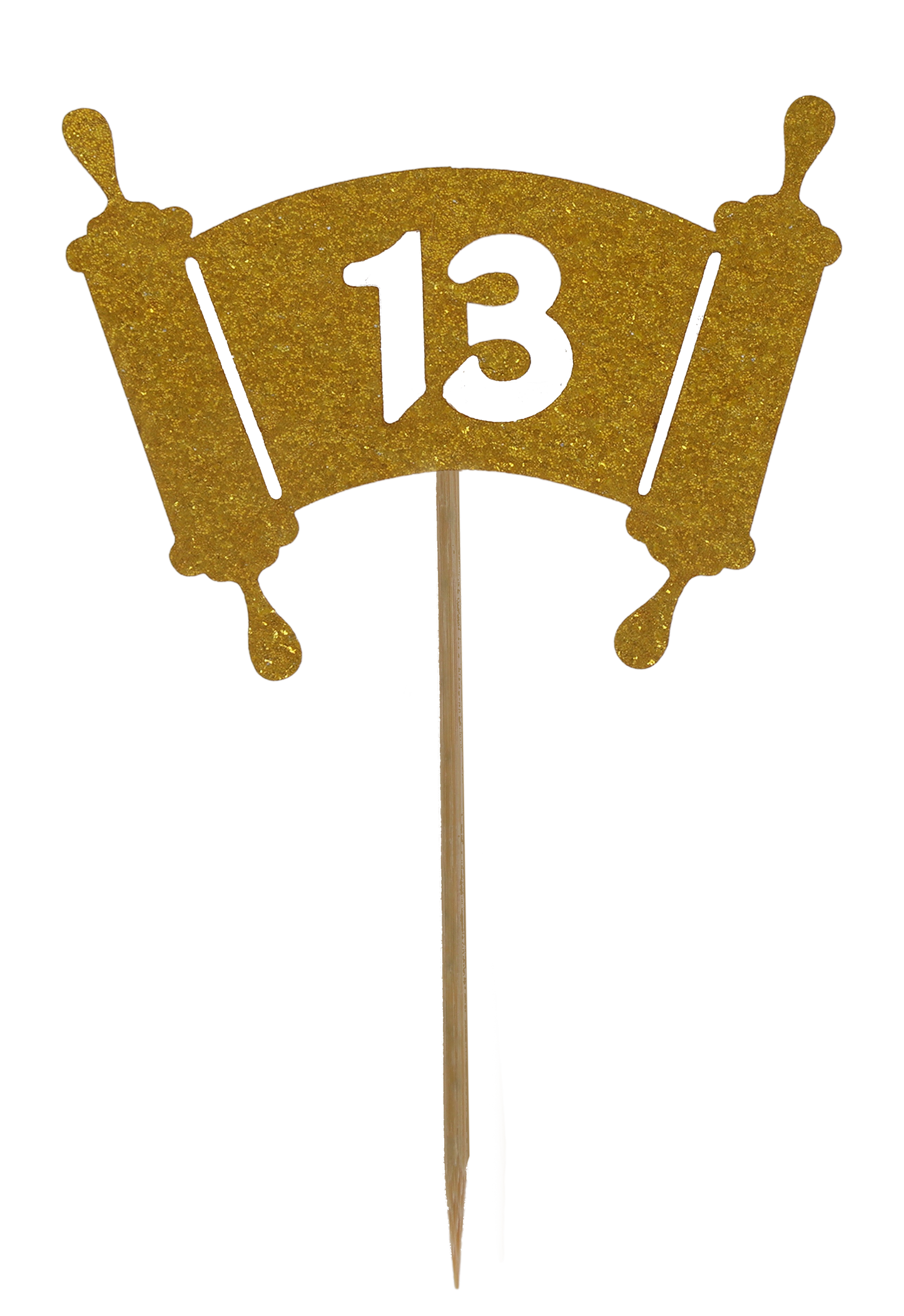 10 Gold Bar Mitzva - Torah Toothpicks for Cake Decoration