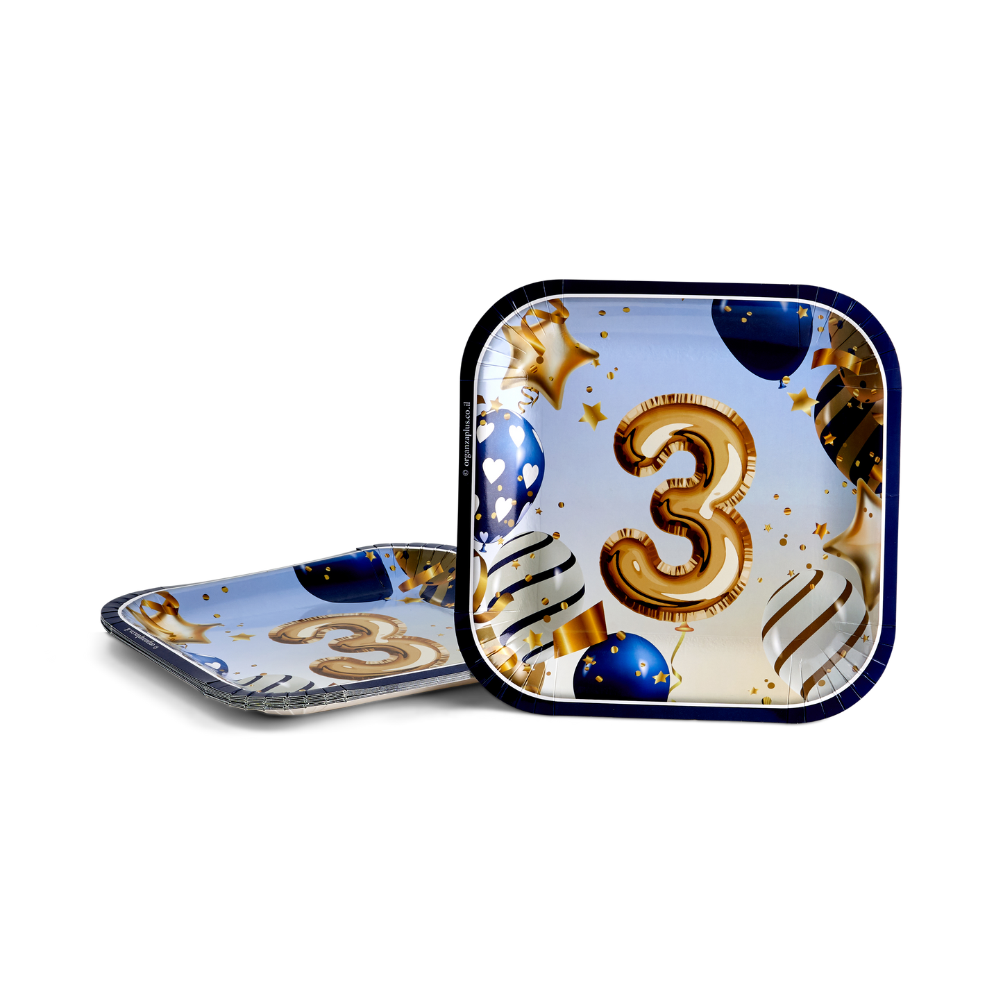 10 Blue Upsherin Plates - 9"