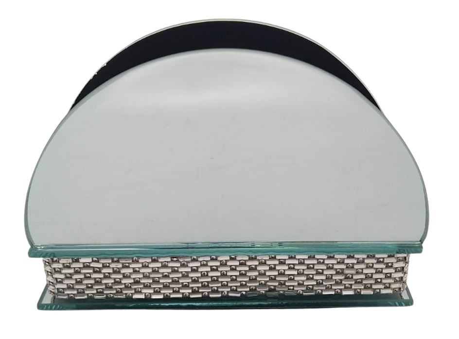 Lace Mirror Napkin Holder 9"