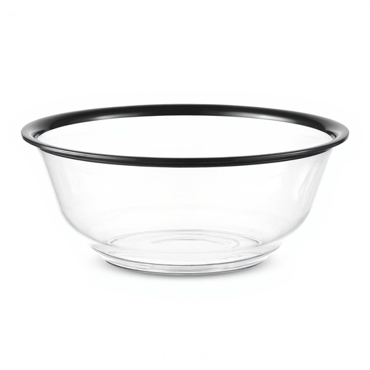 Acrylic wash Bowl clear with black rim