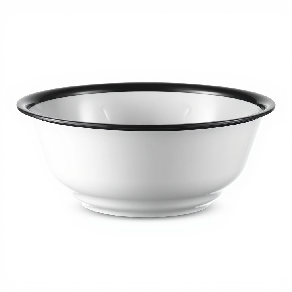 Acrylic wash Bowl White  with black rim