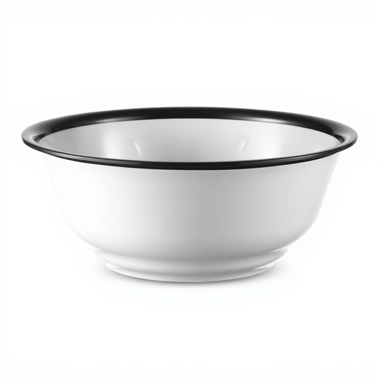 Acrylic wash Bowl White  with black rim