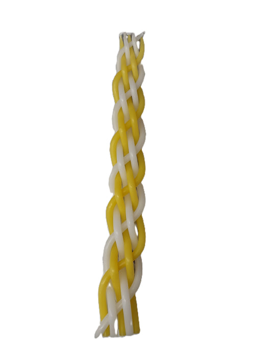 Wax Havdalah Candle yellow and white - 11.5"