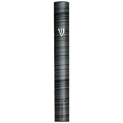 Aluminum Mezuzah 12 Cm 3D Metal Painted - Gray Stripes