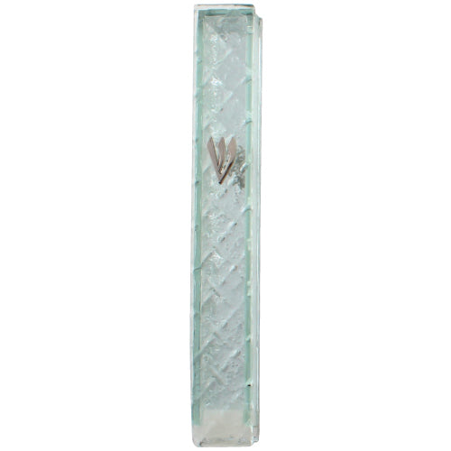 Glass Mezuzah 15 Cm "Broken Glass", Silicon Cork