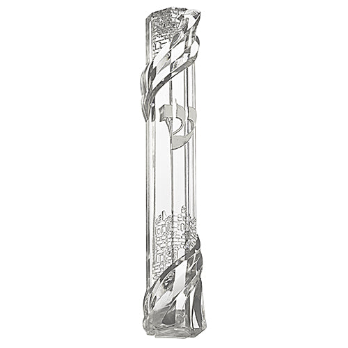 Plastic Clear Mezuzah 12 Cm With Rubber Plug