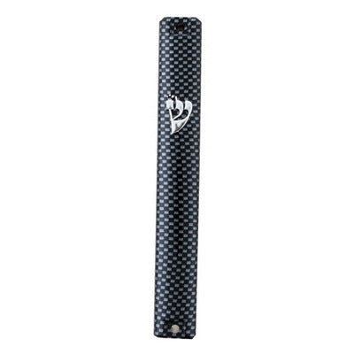 Plastic Mezuzah 10 Cm 3D Metal Wood Grain