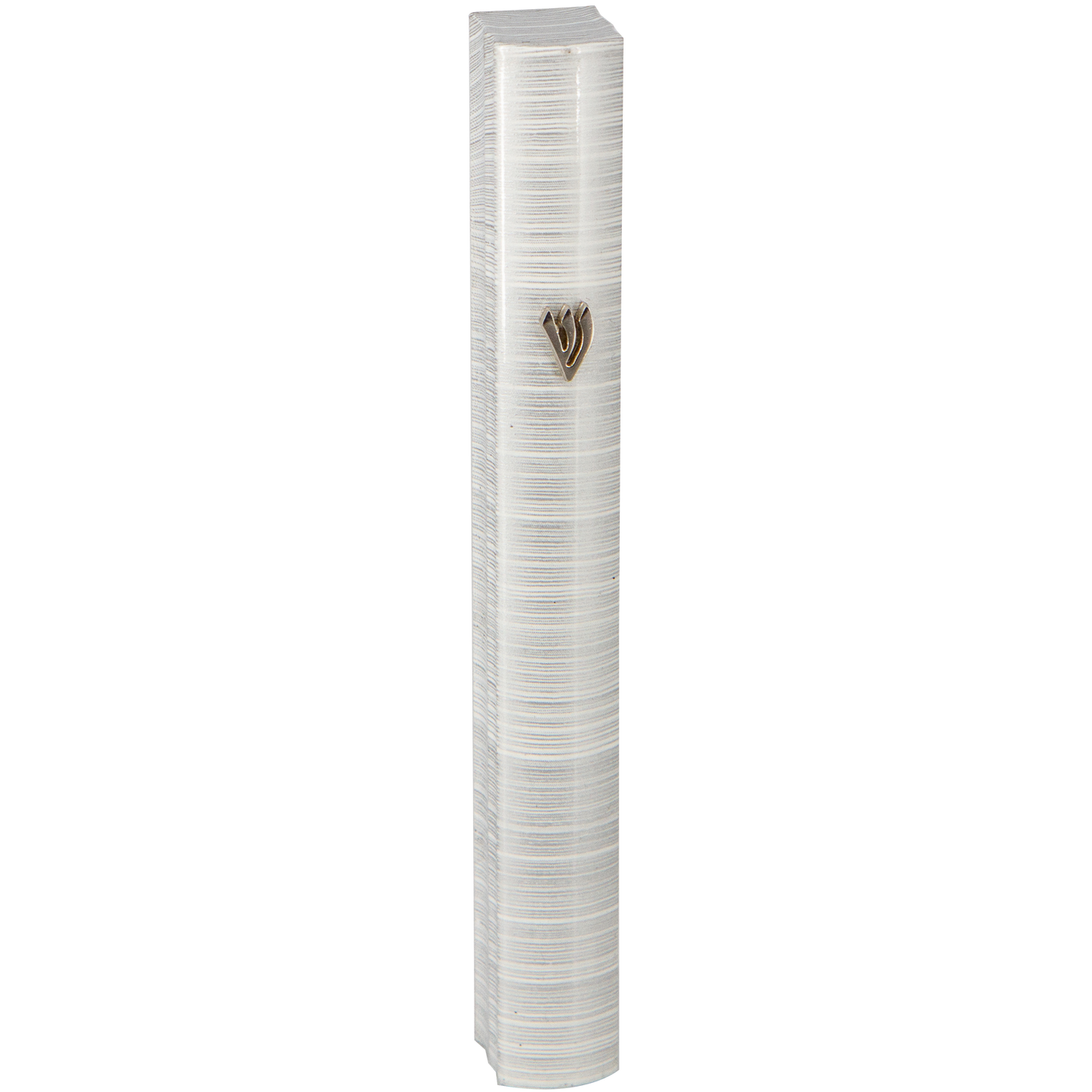 Aluminum Mezuzah 12 Cm 3D Painted - White Stripes