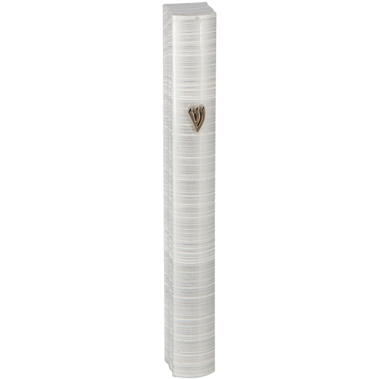Aluminum Mezuzah 12 Cm 3D Painted - White Stripes