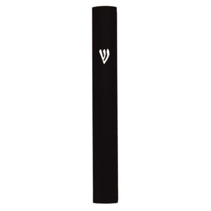 Aluminum Mezuzah 15 Cm Black Metal "Shin"