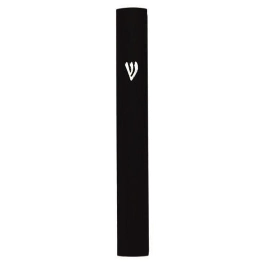Aluminum Mezuzah 15 Cm Black Metal "Shin"