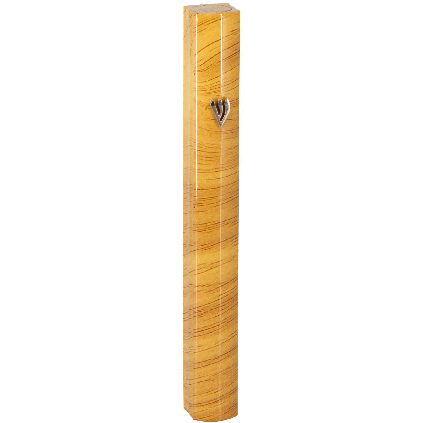 Aluminum Mezuzah 12 Cm 3D Painted - Brown Stripes