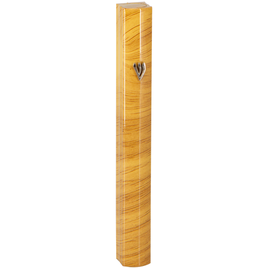 Aluminum Mezuzah 12 Cm 3D Painted - Brown Stripes