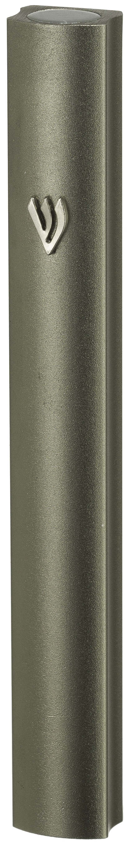 Aluminum Mezuzah With Metal Shin 12 Cm- Champagne