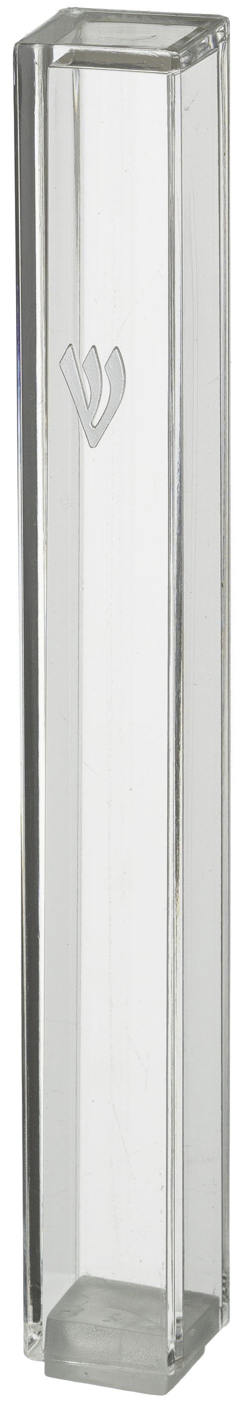 Transparent Plastic Mezuzah With Rubber Cork 12 Cm