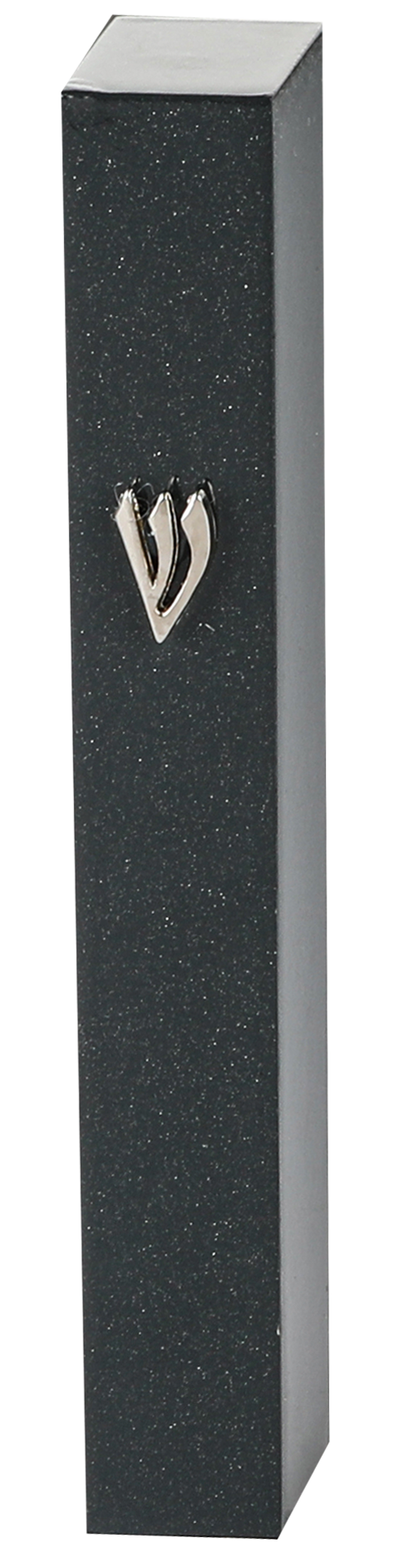 Mezuzah 12 cm with Metal Shin- Sparkle Gray