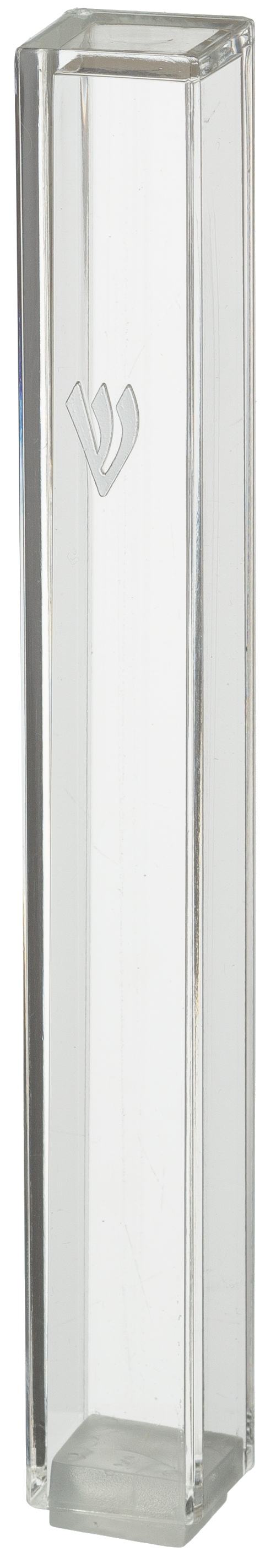 Transparent Plastic Mezuzah With Rubber Cork 15 Cm