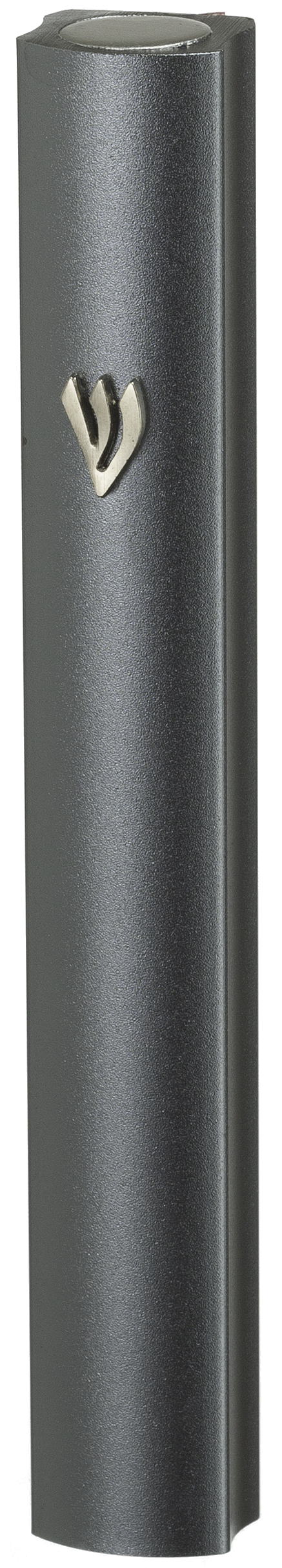 Aluminum Mezuzah With Metal Shin 12 Cm- Gray