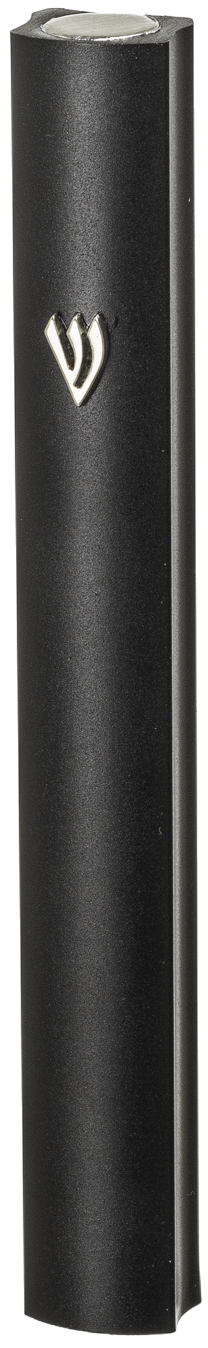 Aluminum Mezuzah With Metal Shin 12 Cm- Black